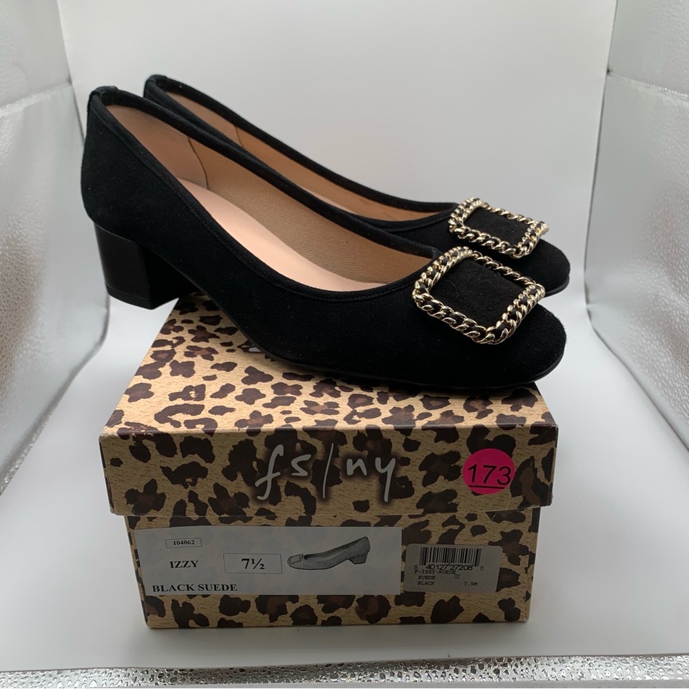 NWB French Sole Izzy Women's Shoes FS/NY suede black size 7.5B 1058
